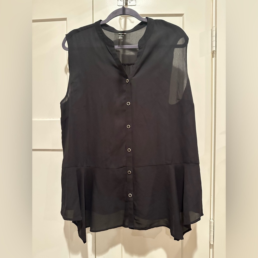 Style & Co Tank Top | Button Down Sleeveless | Black